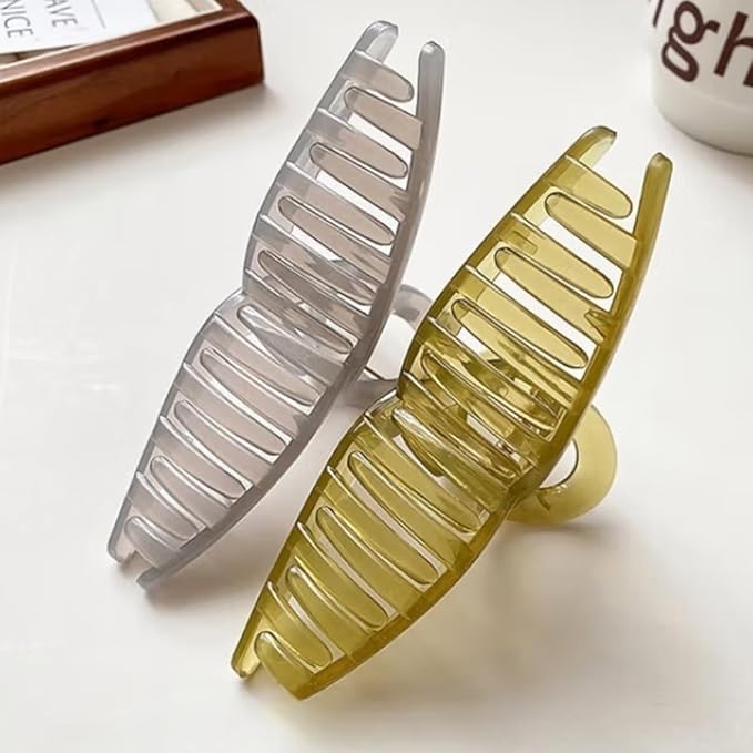 large claw clips, jumbo hair clip, claw hair clips for women, hair clips for thin hair, 4 pcs, 6-inch, Neutral Color.