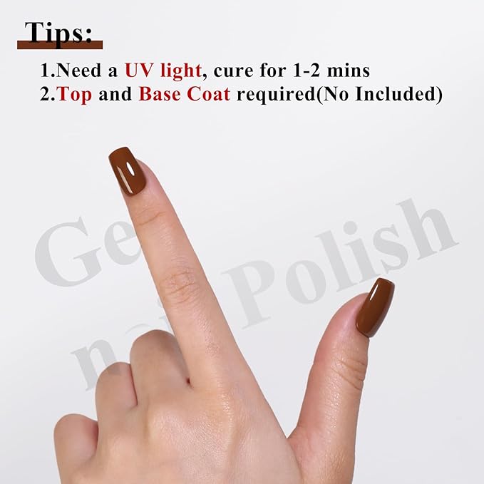 Imtiti 10ml Brown Gel Nail Polish Long Lasting Soak Off UV Led Fall Gel Polish Salon DIY at Home Gift for Women 1Pcs
