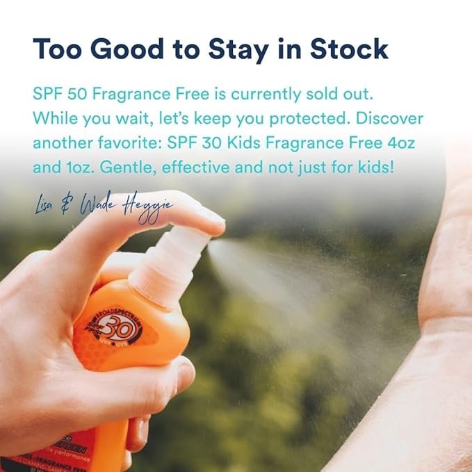 KINeSYS Fragrance Free Clear Spray Sunscreen for sensitive skin, SPF 50, Hypoallergenic, Broad Spectrum UVA/UVB protection for Face & Body; PABA and Oxybenzone FREE, 700+ Sprays, 4 Fl Oz/120 mL