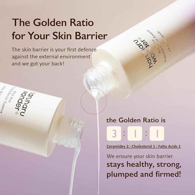 haruharu Wonder Skin Flooding Essential Kit, Black Rice Probiotics Barrier Essence & Hyaluronic Toner for Sensitive Skin
