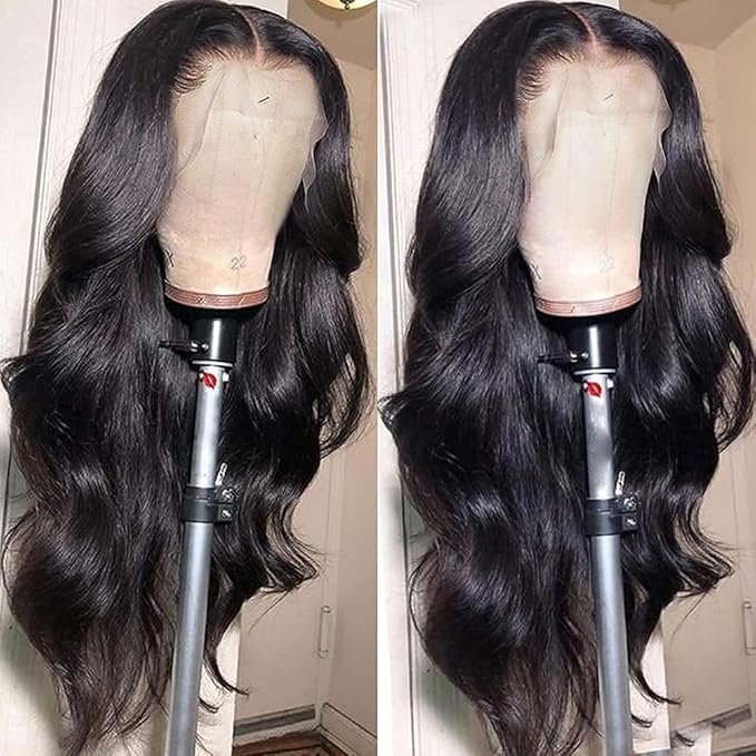 250 Density HD Body Wave Lace Front Wigs Human Hair Pre Plucked 13x4 Wear and Go Frontal Wigs Human Hair with Baby Hair Glueless Human Hair Lace Front Wigs for Black Women Natural Hairline 18 Inch