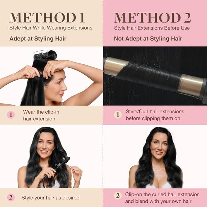 GOO GOO Clip in Hair Extensions Real Human Hair, Remy Human Hair Extensions Clip ins for Women, Natural Human Hair, 20inch 110g 7Pcs, 1 Jet black