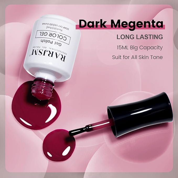 RARJSM Dark Megenta Purple Nude Gel Nail Polish Neutral Skin Tone Sheer Purple Jelly Gel Polish 15ml Single Bottle Transparent Nail Gel Polish Soak off UV LED Cured for Home Salon DIY Manicure