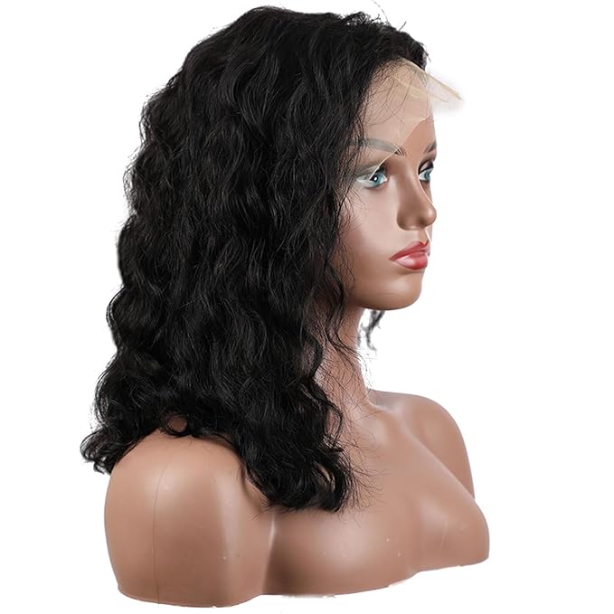 LICHANG Wear And Go Body Wave Bob 13x4 HD Lace Front Human Hair Wigs for Black Women (12 Inch, Natural Color)