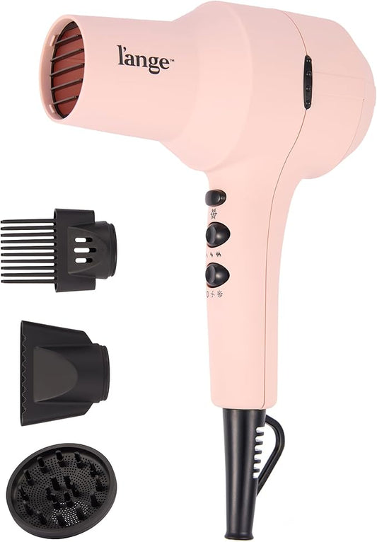 L'ANGE HAIR PowerStyle Ionic Turbo Hair Dryer | 1875W Fast Drying & Precision Styling for Long-Lasting, Frizz-Free Looks | Advanced Ionic Technology Smooths & Shines Hair (Blush)