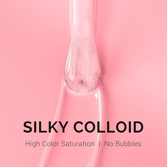 MelodySusie 0.5fl oz Candy Pink Gel Nail Polish, Nails Soak Off UV LED Light Baby Pink Gel Polish Gift for Women Nail Art Manicure Salon DIY Nail Design Decoration at Home-A2609
