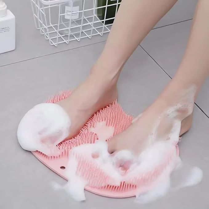 4-Pack Bath Scrubber Mat for Back Scrubbing and Foot Exfoliation - Dual-Use Shower Mats with Non-Slip Suction Cups - Soft, Durable, and Hygienic - Perfect for Full-Body Cleansing and Spa-Like Comfort