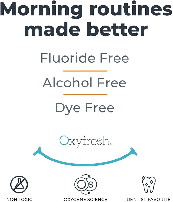 Oxyfresh Lemon Mint Fresh Breath Mouthwash – Bad Breath Treatment – SLS & Fluoride Free – Alcohol Free, Gentle Nonburning with Xylitol & Essential Oils – 16 Fl Oz (Pack of 3)