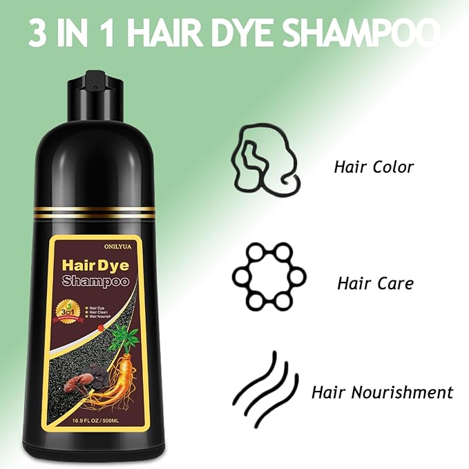 Deep Wine Red Hair Color Shampoo, 16.9 FL Oz, Semi-Permanent, Ammonia-Free, 30 Day Lasting, Gray Hair Coverage