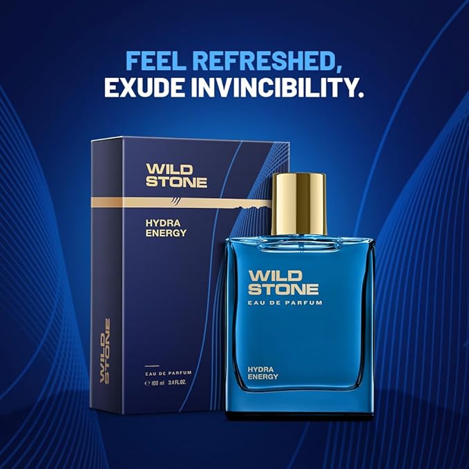 Wild Stone Hydra Energy EDP Premium Perfume for Men, 100 Ml | Long-lasting Eau De Parfum | Refreshing Fragrances for Modern Man | Active Lifestyle | Gift For Men