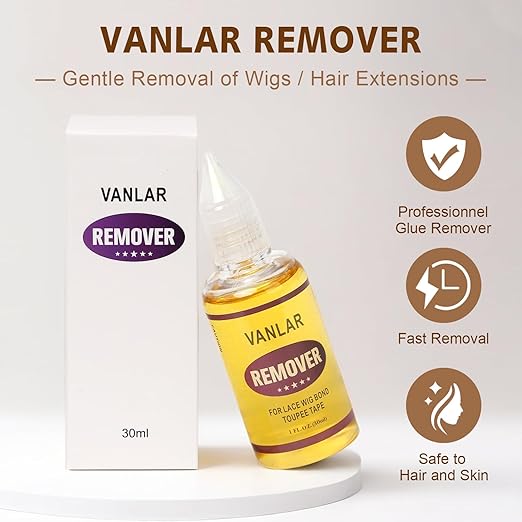 Tape in Hair Extensions Remover Wig Glue Remover 30ml Gentle Solvent Safe for Sensitive Scalp Fast Acting Adhesive Remover(One Bottle)