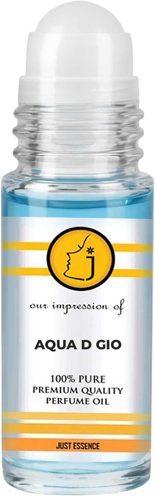 Aqua D Gio Fregrance Perfume Oil from France | Roll On | Premium Quality Concentrated Fragrance | Pure Perfume & Cologne Oil for Personal Body Use | 1 Fl Oz