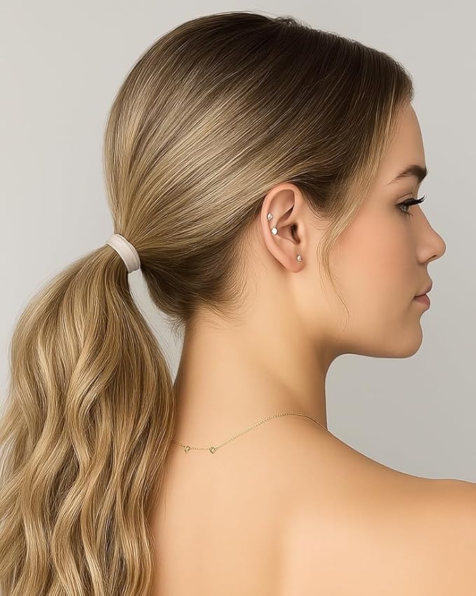 Heliums Soft Hair Ties - No Damage Seamless Nylon Fabric Bands, Stretchy Ponytail Holders for Thin & Thick Hair - Standard 1.5 Inch, Light Blonde, 20 Pack