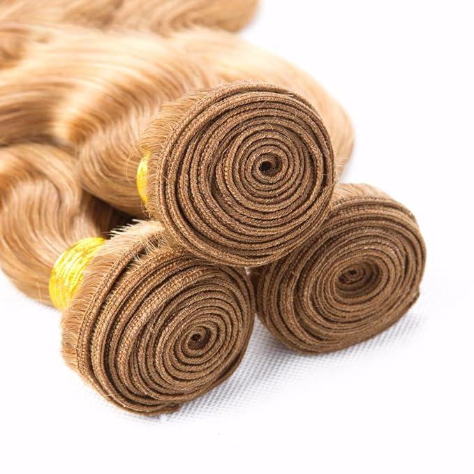27 Human Hair Bundles Honey Blonde Body Wave Bundles Human Hair 18 20 22 Inch Peruvian Virgin Mixed Lenght 3 Bundles 27 Body Wave Bundles Soft Hair Weave 150g