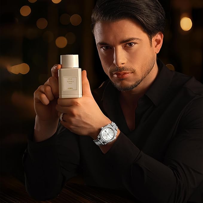 Ajmal Oud Marquis Fève Tonka Eau de Parfum for Men – 3.4 fl oz / 100 ml | Luxury Premium Amber Gourmand Perfume | Long Lasting French Fragrance | Made in France & Crafted in Dubai | Exclusive for USA