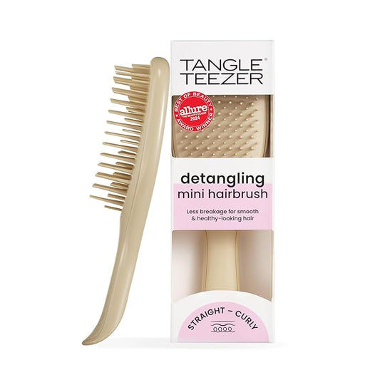 Tangle Teezer Ultimate Detangler Hairbrush, Eliminates Knots & Reduces Breakage, Mini Hair Brush for Travel, Small Hands & All Hair Types, Oat Cream