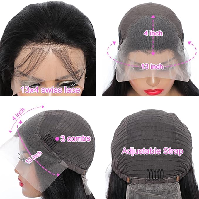 LICHANG 12 Inch 13x4 Lace Front Wigs Human Hair Bob Wig Human Hair