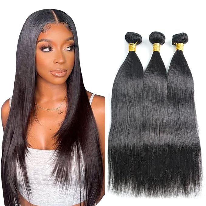 Straight Bundles Natural Black Human Hair Bundles 20 22 24 inch Brazilian Straight Hair Weave Bundle