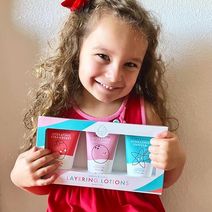 Dabble & Dollop Vanilla Lotion, Layering Lotion, Hydrating Scented Lotions for Kids, Dermatologist Tested, Vegan & Cruelty-Free (3.4oz, Pack of 2)
