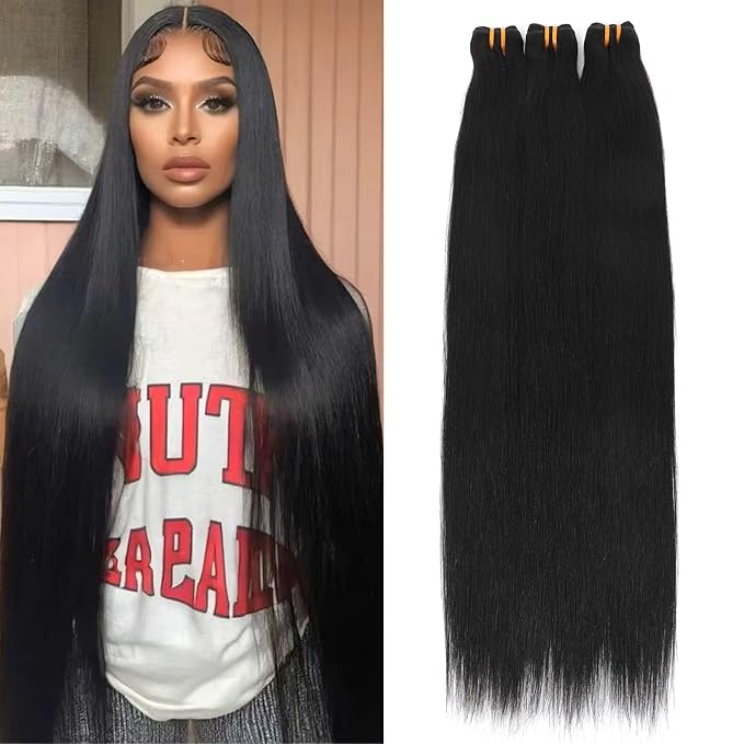 16A Raw Human Hair Bundles 100% Burmese Virgin Straight Bundles Human Hair, Sliky Boutique Extensions, Can Be Dyed and Restyled, Full Ends, Vertical Smooth (Straight 3 Bundles, 30 30 30 Inch)