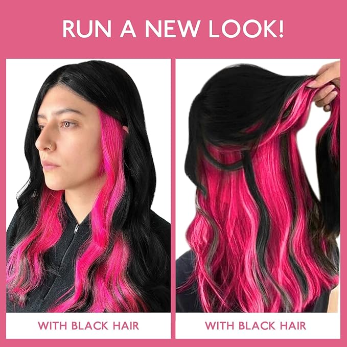 WENNALIFE I Tip Hair Extensions 16 Inch Hot Pink Remy Itip Human Hair Extensions, 50g 100s Invisible Straight Fusion for Women
