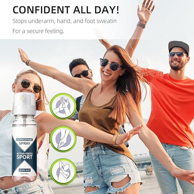 Fresh Antiperspirant Spray for Women Men,2.9 Oz Double Effect Freshness Body Spray -Sweat and Odor Protection,Long Lasting Anti Sweat Underarm Spray,Unisex Anti-Perspirant Deodorant