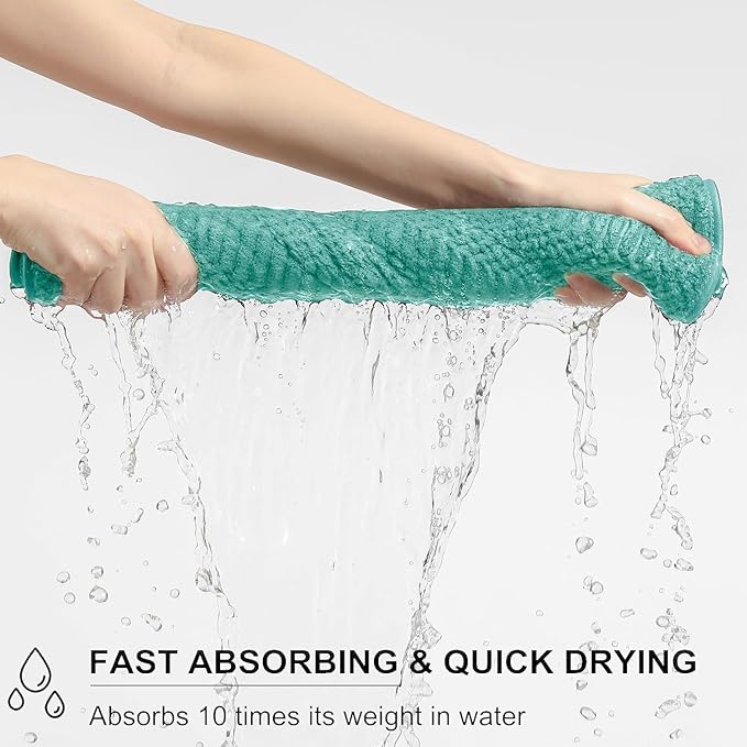 8 Piece Bath Towel Set-2 Oversized Bath Sheets(35"x70"),2 Hand Towels,4 Washcloths-Extra Large Microfiber Towel Sets,Less Lint Highly Absorbent & Quick Dry Bath Towels for Bathroom Gym Pool,Teal Blue