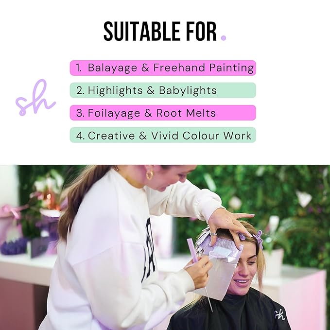 Simply Hair Hair Foil Roll – 100m Embossed Medium Weight Roll with Built-In Cutter – Custom Length Foil for Hair Dye, Highlights & Balayage - No-Slip Grip - 12.7cm - Lilac Leaf