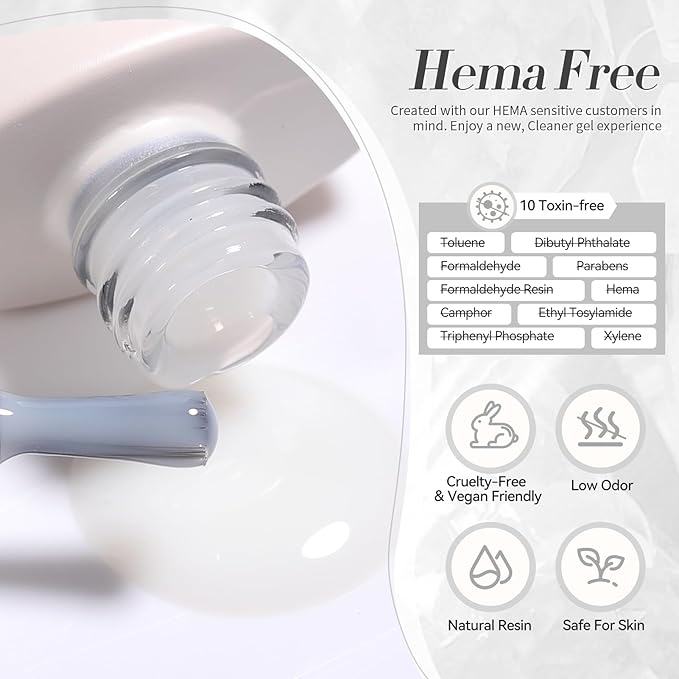 Born Pretty Milky White Jelly Gel Nail Polish Jelly White Sheer Natural Translucent Hema-Free Soak Off U v Gel Polish Nail Art DIY Salon and Home 15ML