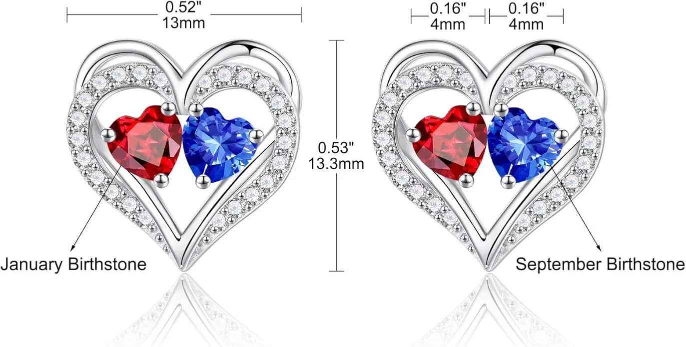 Iefil Christmas Gifts for Women Wife - 925 Sterling Silver Birthstone Earrings, Anniversary Birthday Gifts for Women Wife Girlfriend Mom