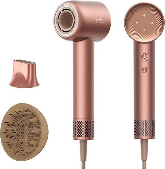 DREAME Hair Glory Combo High-Speed Hair Dryer, 110,000 RPM Motor, 300 Million Negative Ions, Fast-Dry in 2 Minutes, Lightweight & Quiet, Smart Temp Control, Ideal for Smooth, Shiny Hair