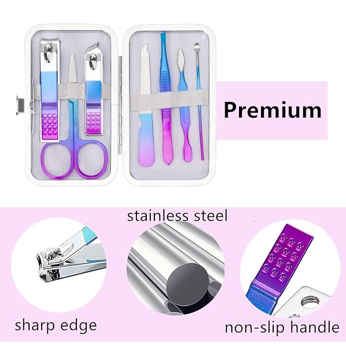 Manicure Set Nail Clipper Set Women Men Stocking Stuffers Travel Nail Clipper Kit Personal Care Tools with Case Manicure Tools Grooming Kit Christmas Gifts for Women Men Teens Family Friends
