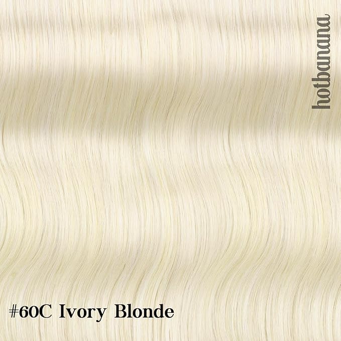 HOTBANANA Human Hair Clip in Hair Extensions, Ivory Blonde 120g Clip in Hair Extensions Real Human Hair Straight Remy Hair Clip Ins 16 Inch 7pcs