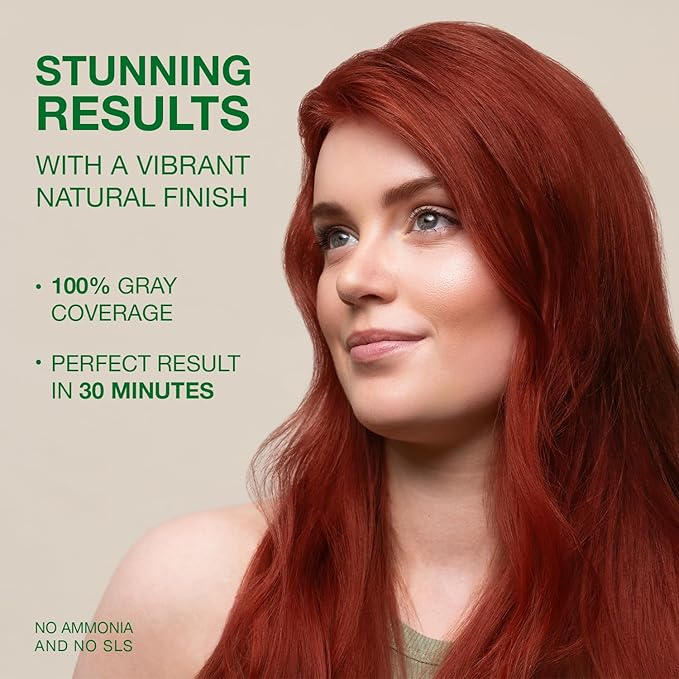 Naturigin Permanent Hair Color, 7.55 Intense Red, Ammonia Free, 100% Gray Coverage, Nourishing Natural Formula, For All Hair Types, Long-Lasting, Vegan & Cruelty-Free, 1 Pack