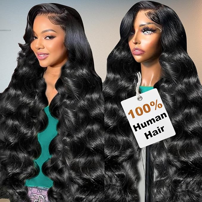 32 Inch 200% Density 13x6 Body Wave Wig, 100% Human Hair Wig, [2-year life], HD Lace Front Wigs Human Hair Pre Plucked for Women with Baby Hair