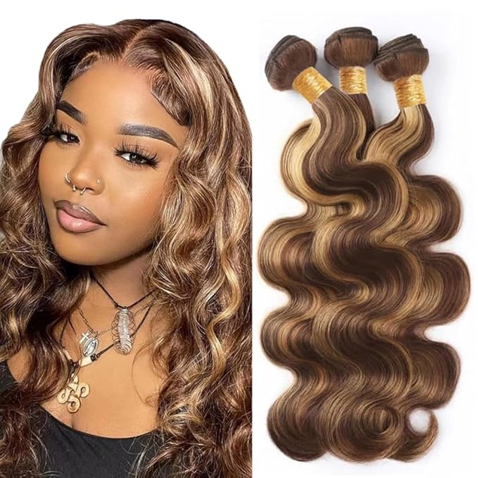 Color 27 Bundles Human Hair Blonde Body Wave Bundle Highlight 3 Bundles 20 22 24 Inch Brazilian Virgin Hair Extensions