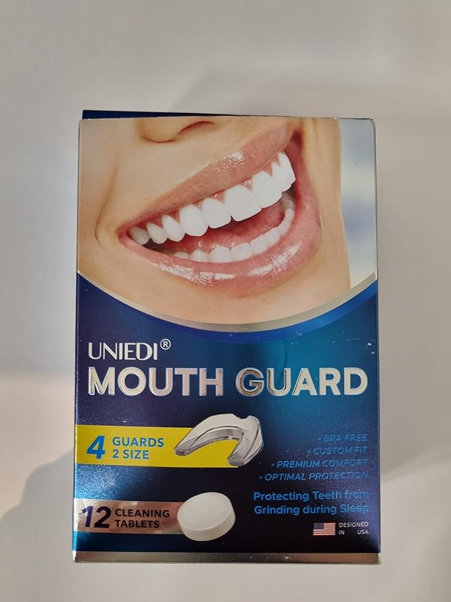 Mouth Guard for Grinding Teeth at Night: Custom Fit Moldable Mouthguards for Clenching and Bruxism Protection - Nighttime Sleeping Guards for Adults with 12 Cleaning Tablets