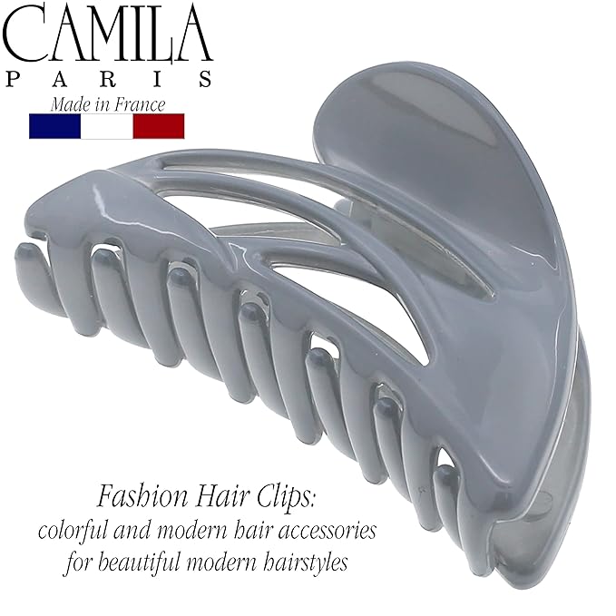 Camila Paris CP3433 French Hair Clip for Women, Small Dolphin Gray, Girls Hair Claw Clips Jaw Fashion Durable and Styling Hair Accessories for Women, Strong Hold No Slip Grip Made in France