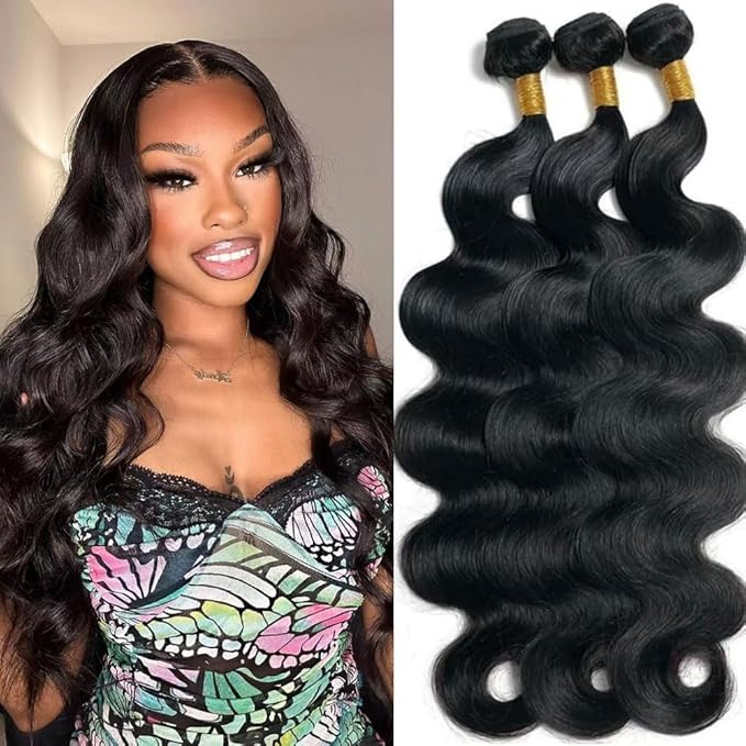 Body Wave Bundles Human Hair 16 16 16 Inch 3 Bundles Human Hair 10A Grade Unprocessed Brazilian Virgin Hair Body Wave 3 Bundles Human Hair Extensions Natural Color