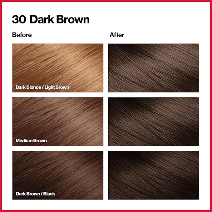 Revlon ColorSilk Hair Color, 30 Dark Brown 1 ea (Pack of 2)