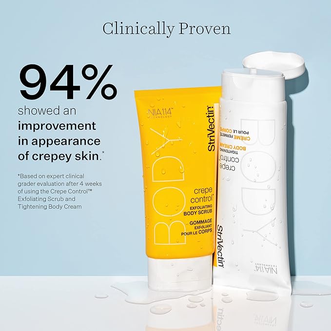 StriVectin Tighten & Lift Crepe Control Exfoliating Body Scrub, Targets Crepiness and Rough, Dull Skin, 5 Fl Oz, white