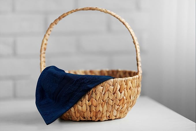 Premium Hand Towels Pack of 6 (16" x 30”) 100% Combed Ring Spun Cotton | Highly Absorbent Hand Towels Set | Ultra Soft for Home, Gym & Spa (Navy Blue)