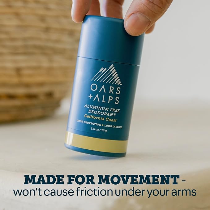 Oars + Alps Deodorant for Men & Women, Aluminum Free Deodorant for Men, Dermatologist Tested, Clean Ingredients, Vegan, Long Lasting, Odor Protection, California Coast, 3pk, 2.6oz