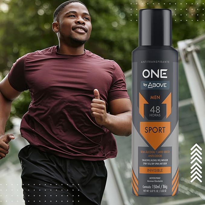 ABOVE 48 Hours One Antiperspirant Deodorant, Sport, 3.03 oz - Dry Spray Deodorant for Men - Antiperspirant Spray - No Stain - Cruelty-Free