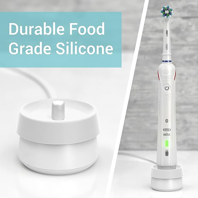 Silicone Clean Cover for Oral-B Toothbrush Charger Base - Quickly Rinse Away Gunk - Colorful Identifiers for Families