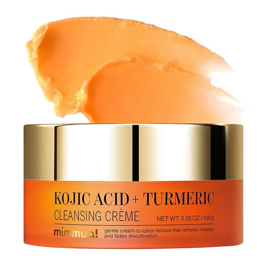 KOJIC ACID TURMERIC CLEANSING CRÈME | Balm to Oil Cleanser | Makeup Remover Cleansing Cream | No Eye Stinging | Helps Even Tone & Fade Hyperpigmentation w/Consistent Use 100ml / 3.38 Fl Oz