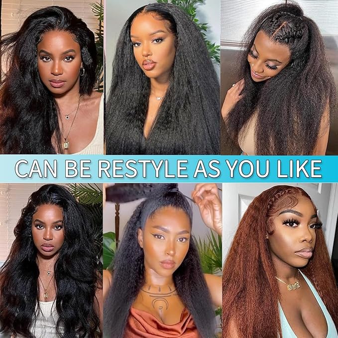 Kinky Straight Clip in Hair Extensions Seamless Clip ins Hair Extensions Real Human Hair Yaki Straight Real Human Hair for Black Women Natural Black 8Pcs 100g 20 Clips