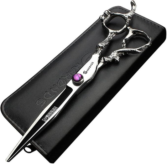 7" 7.5" 8"9" Professional Hairdressing Scissors Barber Salon Hair Cutting Dragon Shears (Large). (7 inch—A)