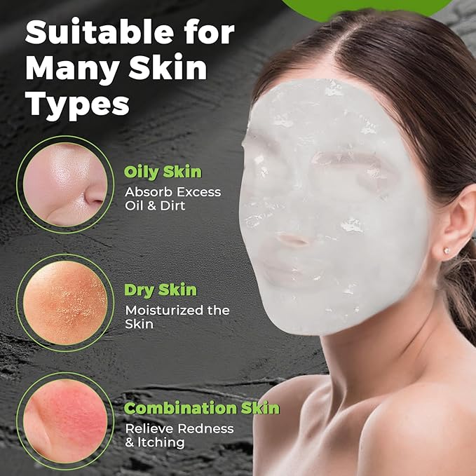 Powder Jelly Mask for Facials Professional, Peel Off Facial Mask for Hydrating & Moisturizing, Christmas Hydrojelly Mask Gifts for Women Men, Home DIY Spa Use for All Skin with Bamboo Charcoal