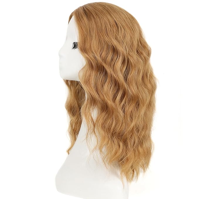 AISI HAIR Honey Blonde Wig for Women Medium Length Wave Curly Glueless Synthetic Heat Resistant Hair Wigs for Daily Party Cosplay